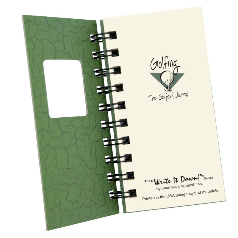 Write it Down series by Journals Unlimited, Guided Journal, Golfing, The Golfer's Journal, Mini-Size 3â€x5.5â€, Green Hard Cover, Made in USA - Image 3